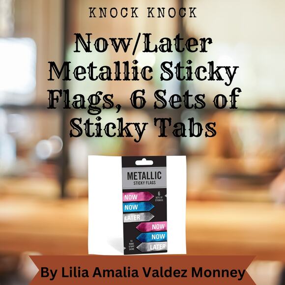 Knock Knock Now/Later Metallic Sticky Flags, 6 Sets of Sticky Tabs - Picture 1 of 2